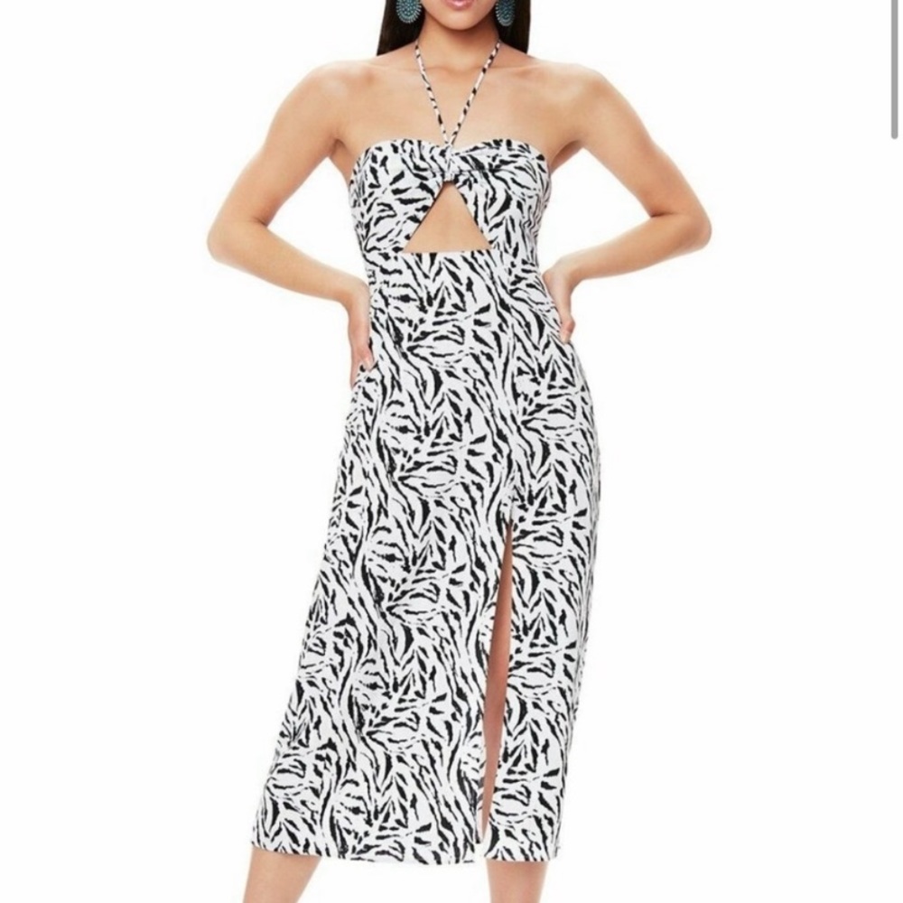 AFRM x Revolve Cut Out Linen Midi Dress Size XL